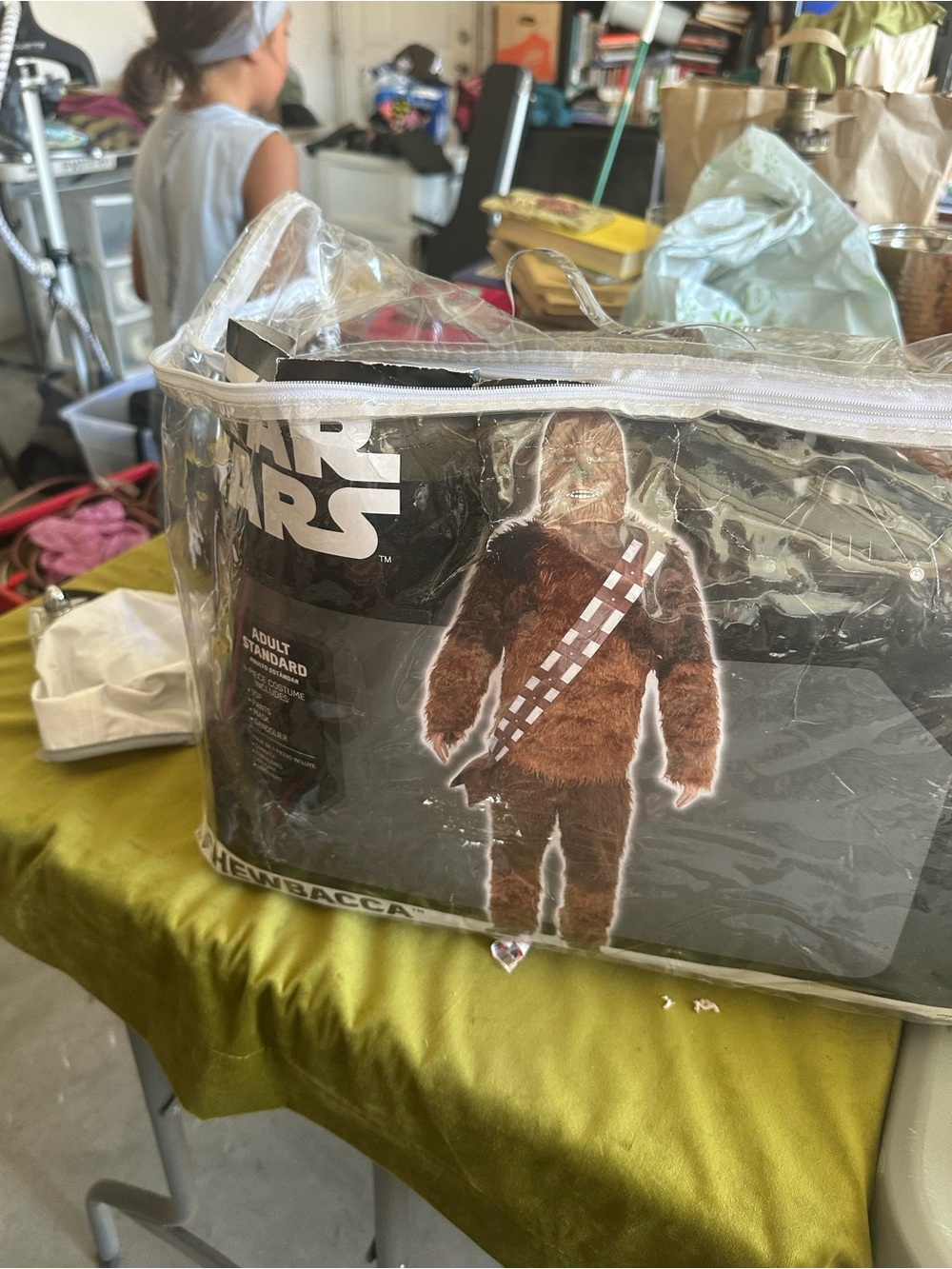 This is a Star Wars Chewbacca costume jumpsuit in adult standard size